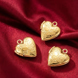 29x28.5x7mm, Brass Locket Pendants, Photo Frame Heart Charm