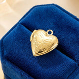 15.2x13.2x4.6mm, Brass Locket Pendants, Photo Frame Heart Charms Golden