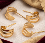 4 Pcs, 17.5mm, Long-Lasting Plated Brass Stud Earring Settings, Real 24K Gold Plated,