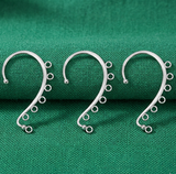 2 Pairs, 58x35x2mm, Alloy Ear Cuff Findings, with 7 Loop, Ear Wrap Earring Hooks for Non Piercing Earring Making, Golden