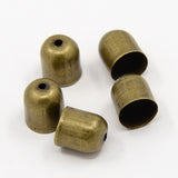 9x8mm, Cord Ends, End Caps, Bell, Antique Bronze