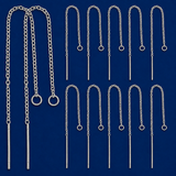 4 Pcs 304 Stainless Steel Earring Findings, Ear Threads Steel Color, 90~94x1.2mm