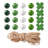 80Pcs Natural Wooden Beads & Jute Cord DIY Pendant Kit