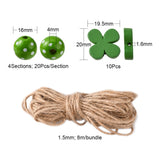 80Pcs Natural Wooden Beads & Jute Cord DIY Pendant Kit