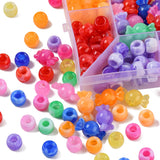 224Pcs 9 Style Acrylic Big Hole European Imitation Beads