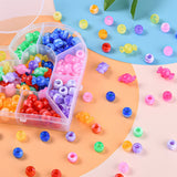 224Pcs 9 Style Acrylic Big Hole European Imitation Beads