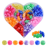 224Pcs 9 Style Acrylic Big Hole European Imitation Beads