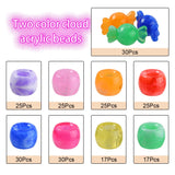 224Pcs 9 Style Acrylic Big Hole European Imitation Beads