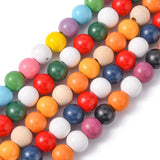5 Strands16mm Halloween Spray Painted Natural Wood Beads