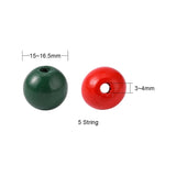 5 Strands16mm Halloween Spray Painted Natural Wood Beads