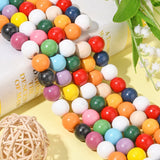 5 Strands16mm Halloween Spray Painted Natural Wood Beads