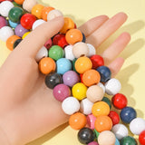 5 Strands16mm Halloween Spray Painted Natural Wood Beads