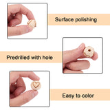 90Pcs 20mm Laser Engraved Theaceae Wooden Beads