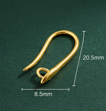 2 Pairs Brass Earring Hooks For Earring Designs Ear Wire Golden