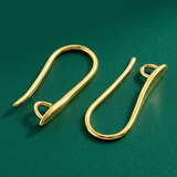 2 Pairs Brass Earring Hooks For Earring Designs Ear Wire Golden