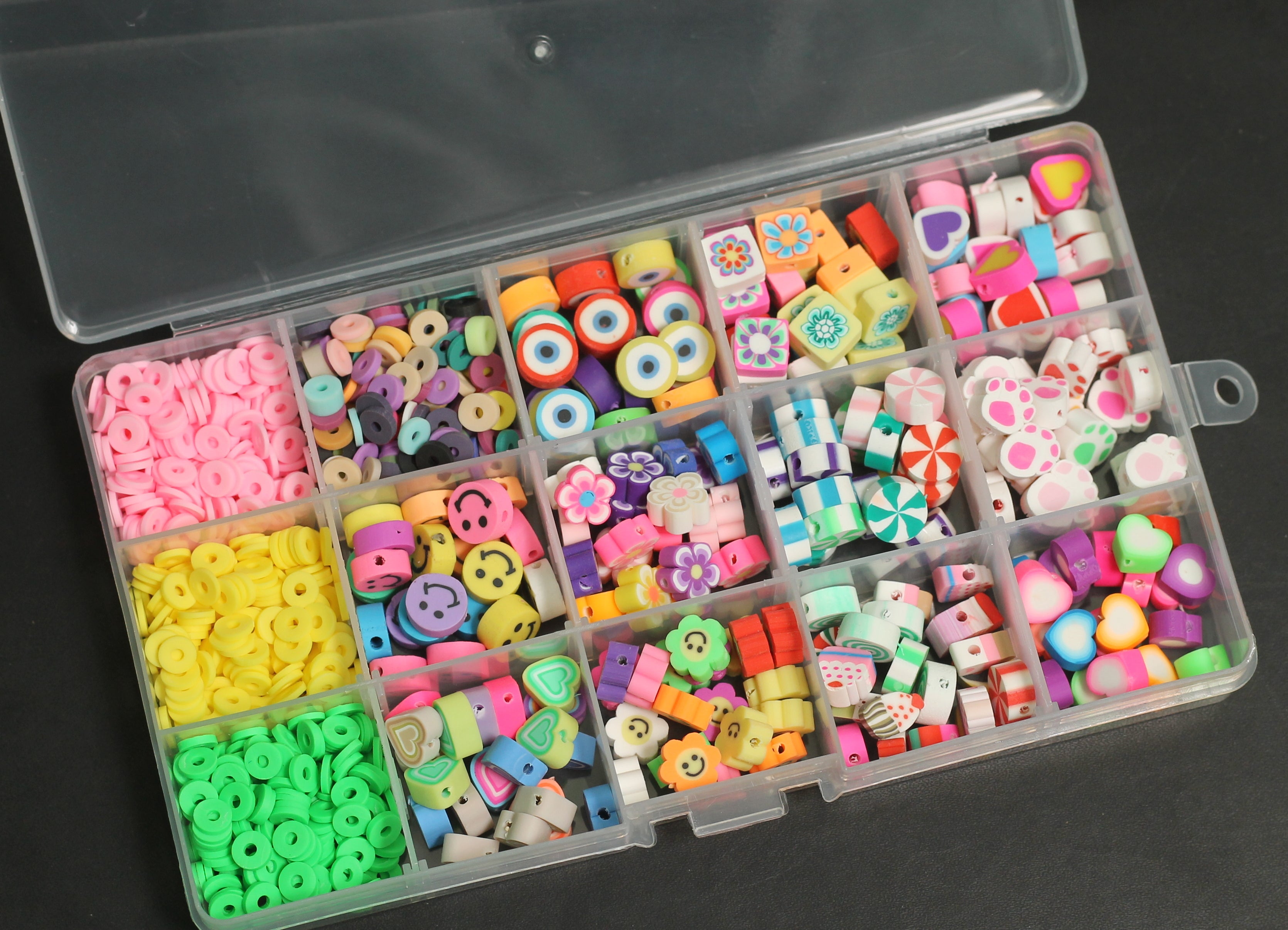 15 Style Handmade Polymer Clay Beads for DIY Jewelry Crafts