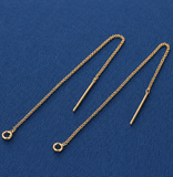 4 Pcs Brass Ear Threads Real 18K Gold Plated