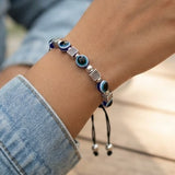 Evil Eye Silver Cube Bracelet
