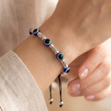 Silver Harmony Evil Eye Bracelet