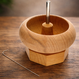 3 Inch Wooden Beading Spinner With 2 Pcs Curved Needle