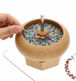 3 Inch Wooden Beading Spinner With 2 Pcs Curved Needle