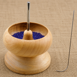4 Inch Wooden Beading Spinner With 2 Pcs Curved Needle