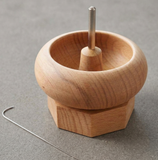 4 Inch Wooden Beading Spinner With 2 Pcs Curved Needle