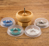 3 Inch Wooden Beading Spinner With 2 Pcs Curved Needle and 4 Pcs Quick Change Trays