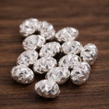 5 Pcs 8x6mm 92.5 Sterling Silver Oval Beads