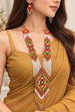 Handcrafted Multicolor Beaded Necklace & Earrings Set