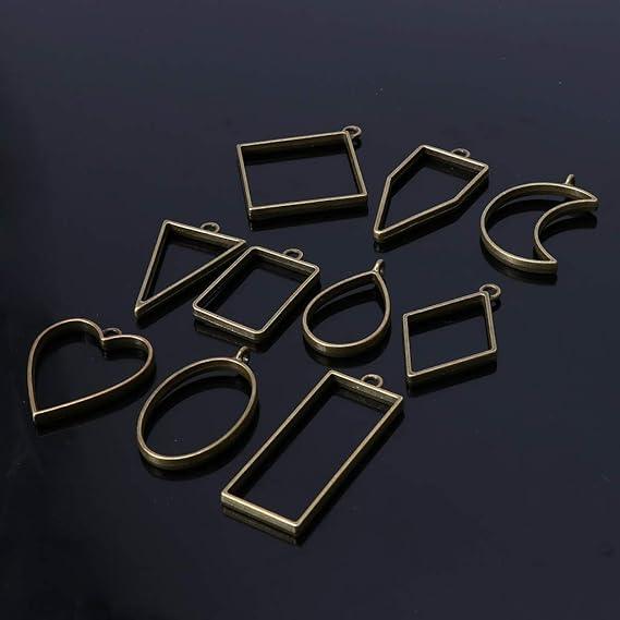 10 Pcs, Alloy Open Back Bezel Pendants, Resin Jewellery, Flower