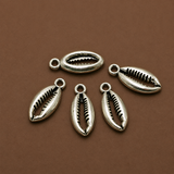 20 Pcs, 17x7mm German Silver Cowrie Beads