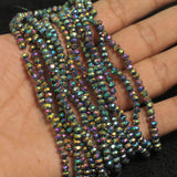 4mm Crystal Faceted Rondelle Beads Metallic Rainbow