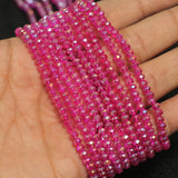 4mm Crystal Faceted Rondelle Beads Magenta