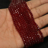 4mm Crystal Faceted Rondelle Beads Maroon