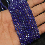 4mm Crystal Faceted Rondelle Beads Blue