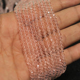 4mm Crystal Faceted Rondelle Beads Pink