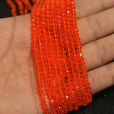4mm Crystal Faceted Rondelle Beads Orange