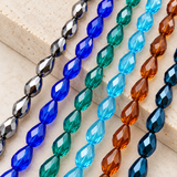 6x8mm Faceted Crystal Drop Beads