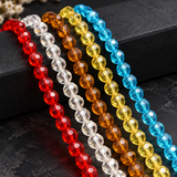 6mm Faceted Crystal Football Beads