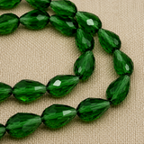 60 Pcs, 12x8mm Faceted Crystal Drop Beads