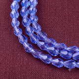 60 Pcs, 12x8mm Faceted Crystal Drop Beads