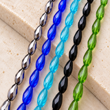 4x6mm Faceted Crystal Drop Beads