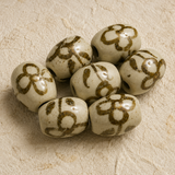 50 Pcs Ceramic Oval Beads 19x15 mm