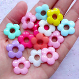 18mm Multicolor Flower Acrylic Beads