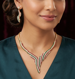 AD Necklace Set Multicolor