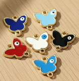 10 Pcs 16mm Butterfly Shape Enamel Charms