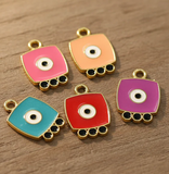 10 Pcs 20X14mm Evil Eye Enamel Charms