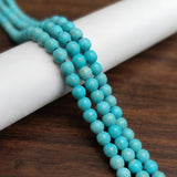 1 String 4-12mm Turquoise Howlite Round Beads