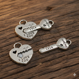 22x35mm Heart Lock & Key Couple Magnetic Clasps